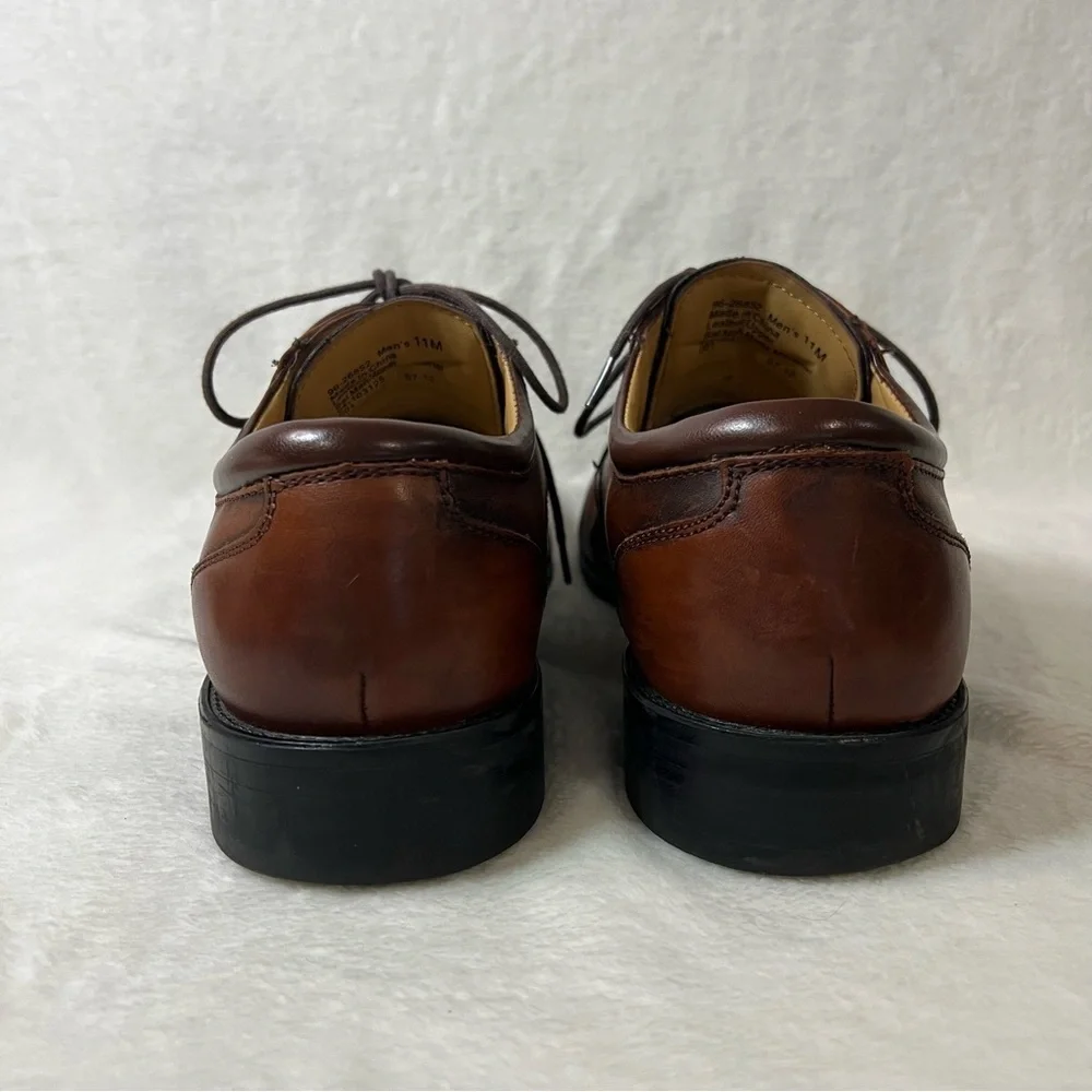 Ralph Lauren Chaps Dress Shoes Mens Brown Oxford Leather Old Money Preppy Sz 11M